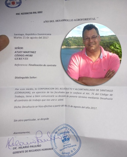 Alcalde Abel Martínez reclama RD$100 millones a Coraasan y cancelan a su hermano