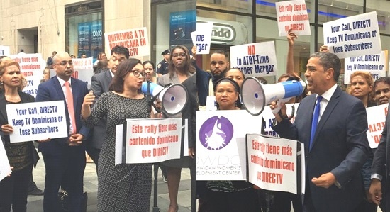 Dominicanos NY protestan ante AT&T y DirecTV