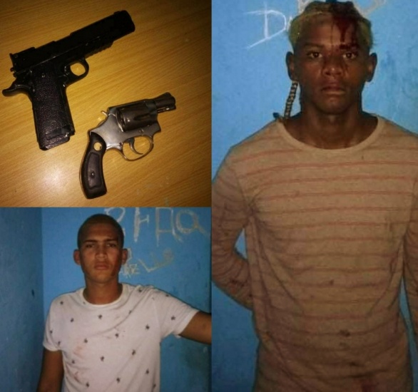 Policía Nacional detiene dos en Montellano portaban un revólver ilegal y una pistola de juguete