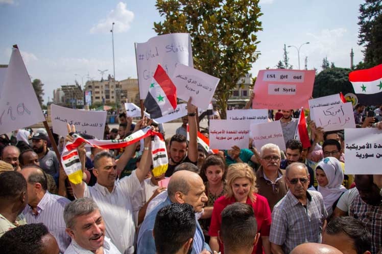 Protestan en Siria contra la ocupación turca y estadounidense