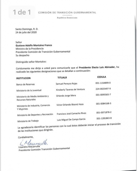 Extraoficialmente se conocen otros nombramientos del nuevo gobierno del PRM