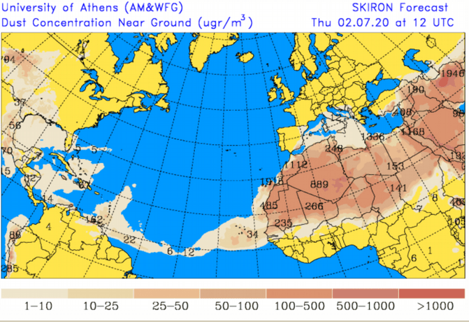 Onda tropical provoca aguaceros; el polvo del Sahara vuelve al país