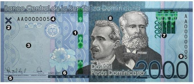 Desde hoy circula billete de RD$2,000 con nuevas características emitido por el Banco Central