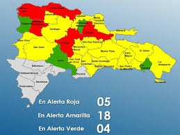 Alerta roja por vaguada para La Vega, Duarte, Montecristi, Santiago Rodríguez y Puerto Plata