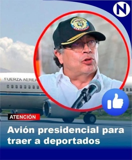 Presidente dispone el avión presidencial para traer a colombianos deportados desde Estados Unidos
