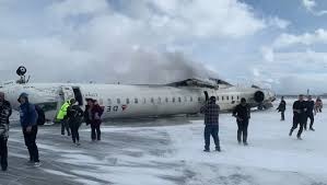 Un avión sufrió un accidente luego de aterrizar en Canadá