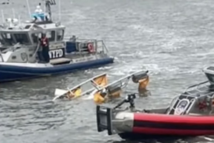 Helicóptero se estrella en el río Hudson entre Manhattan y Jersey City
