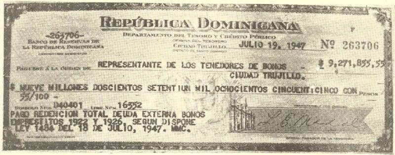 Trujillo y la famosa deuda externa que pagó en 1947 