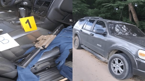 Una yipeta y un fusil de alto calibre utilizados en una balacera en Los Ríos fue recuperada por la Policía