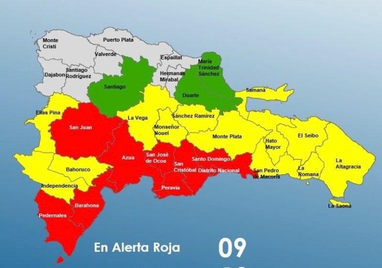 COE mantiene a 9 Provincias en Alerta Roja y aumenta 13 en Amarilla por la Tormenta Tropical Melissa 