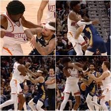  Violento enfrentamiento entre José Alvarado y Mark Williams, de los  New Orleans Pelicans y los Phoenix Suns