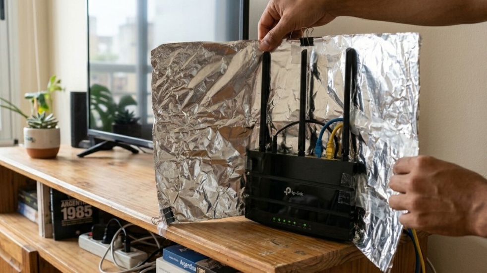 Poner papel aluminio debajo del módem de WiFi; para qué sirve y por qué recomiendan este truco