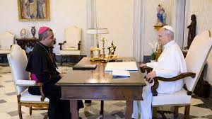 Papa León XIV recibe en audiencia privada al arzobispo coadjutor de la Arquidiócesis de Santo Domingo, Mons. Carlos Tomás Morel Diplán,