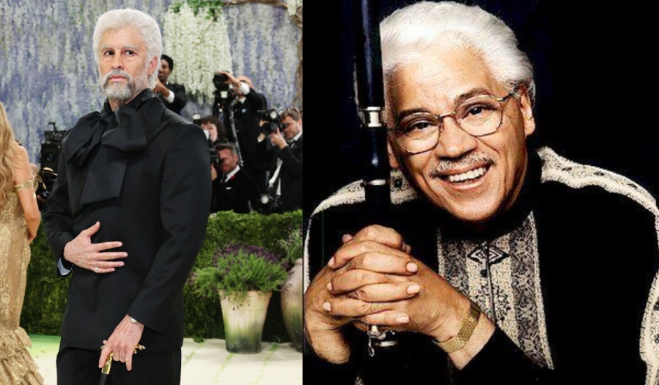 Puertorriqueño Bad Bunny rinde homenaje al maestro dominicano Johnny Pacheco en la alfombra roja de la Met Gala 2026.