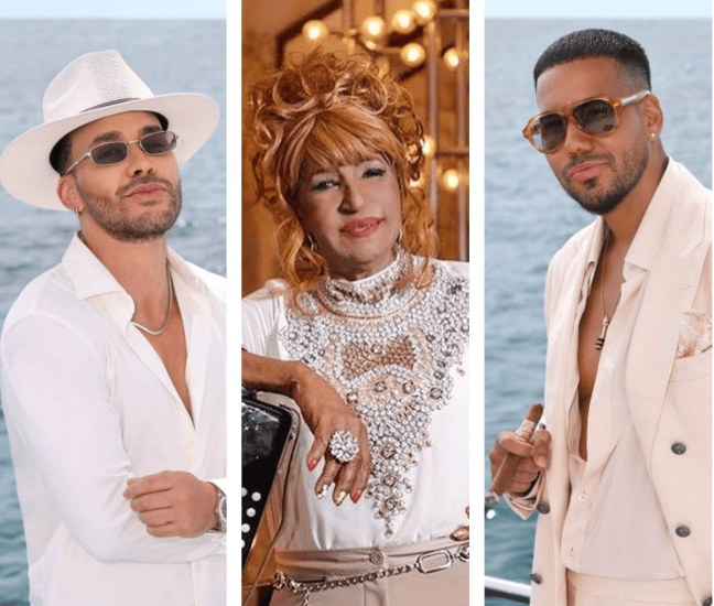 Este viernes será el lanzamiento oficial del video  "Ay! San Miguel", protagonizado por Romeo Santos, Prince Royce y la vieja Fefa La Grande